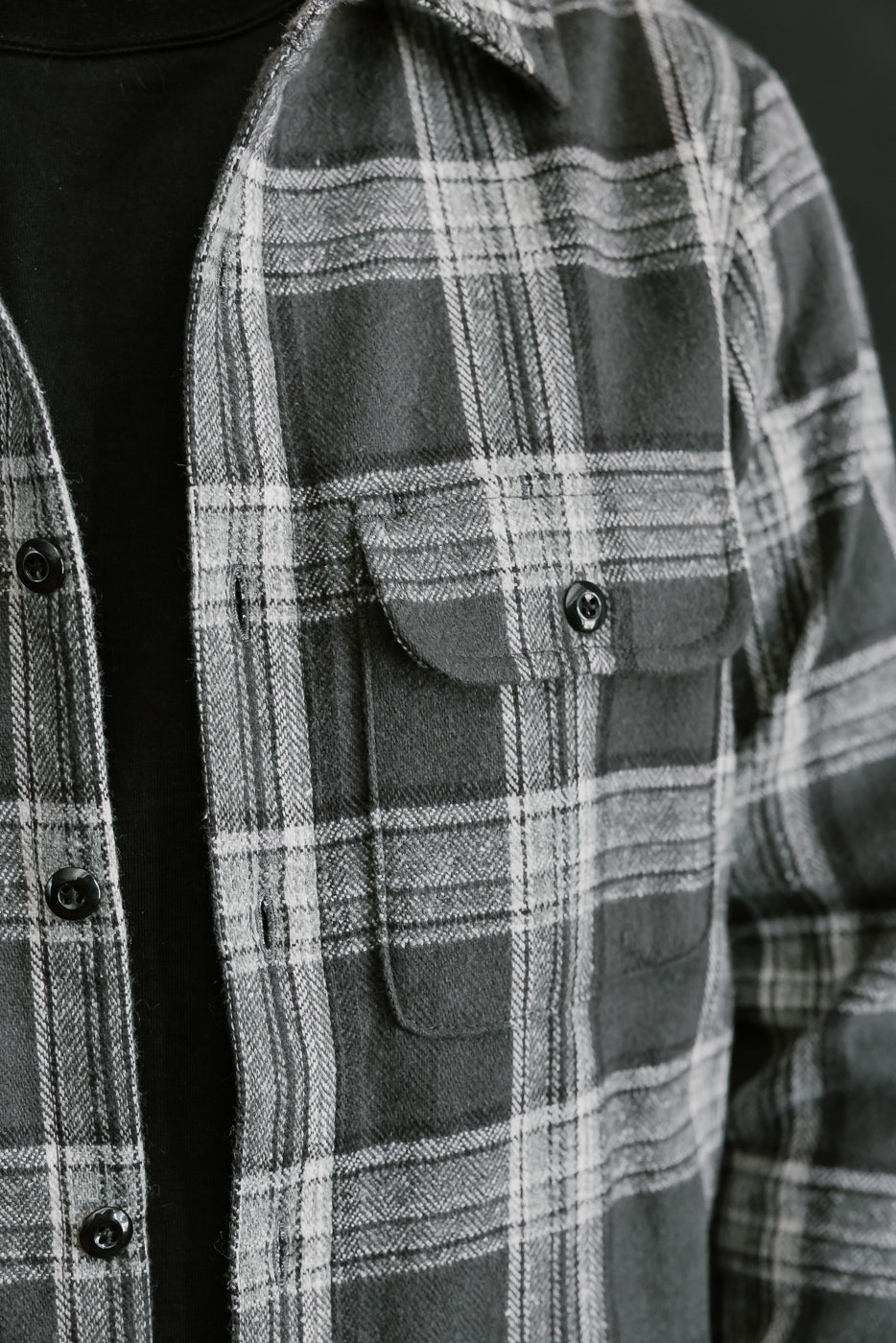 6oz Field Shirt Plaid Flannel - Grey