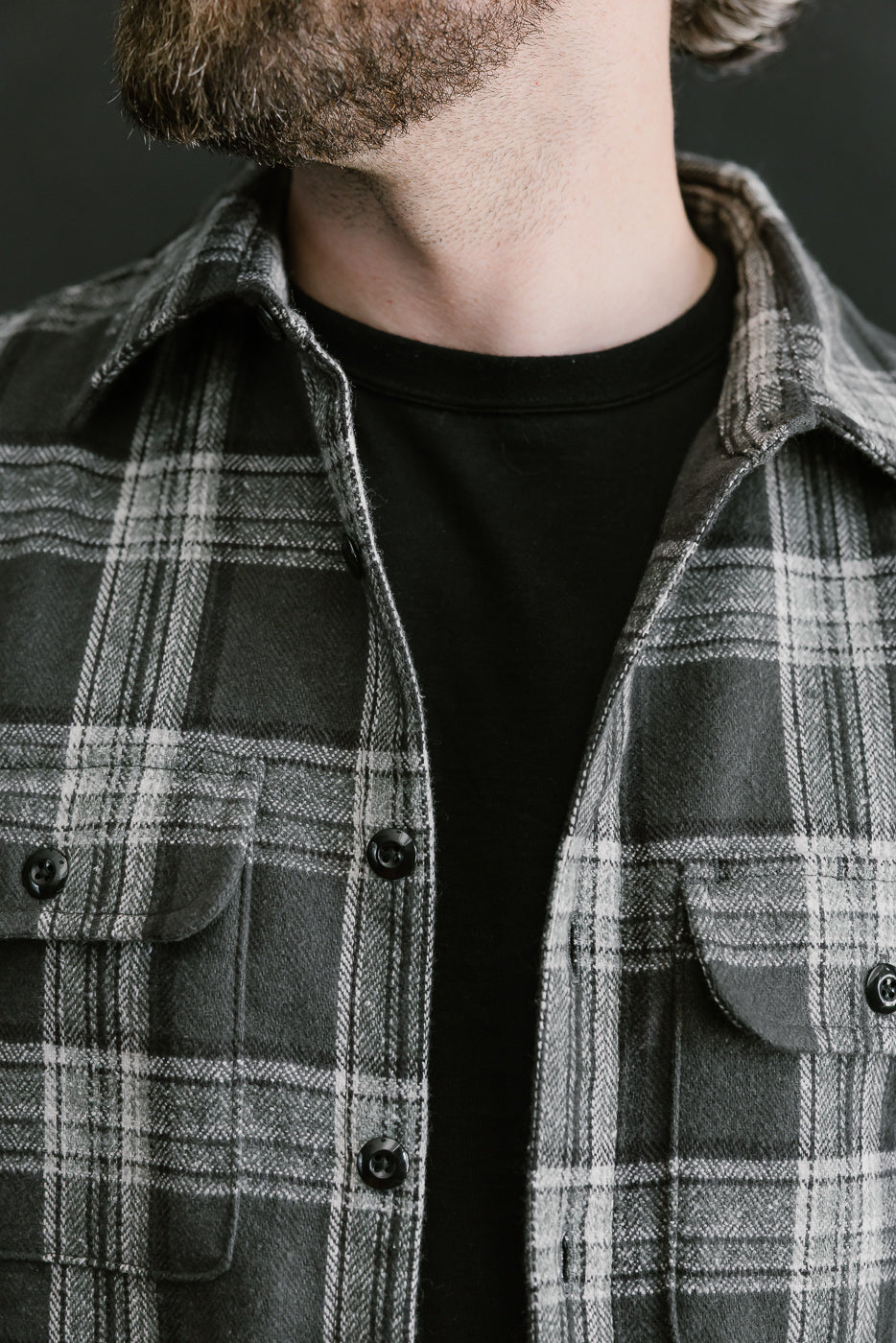 6oz Field Shirt Plaid Flannel - Grey