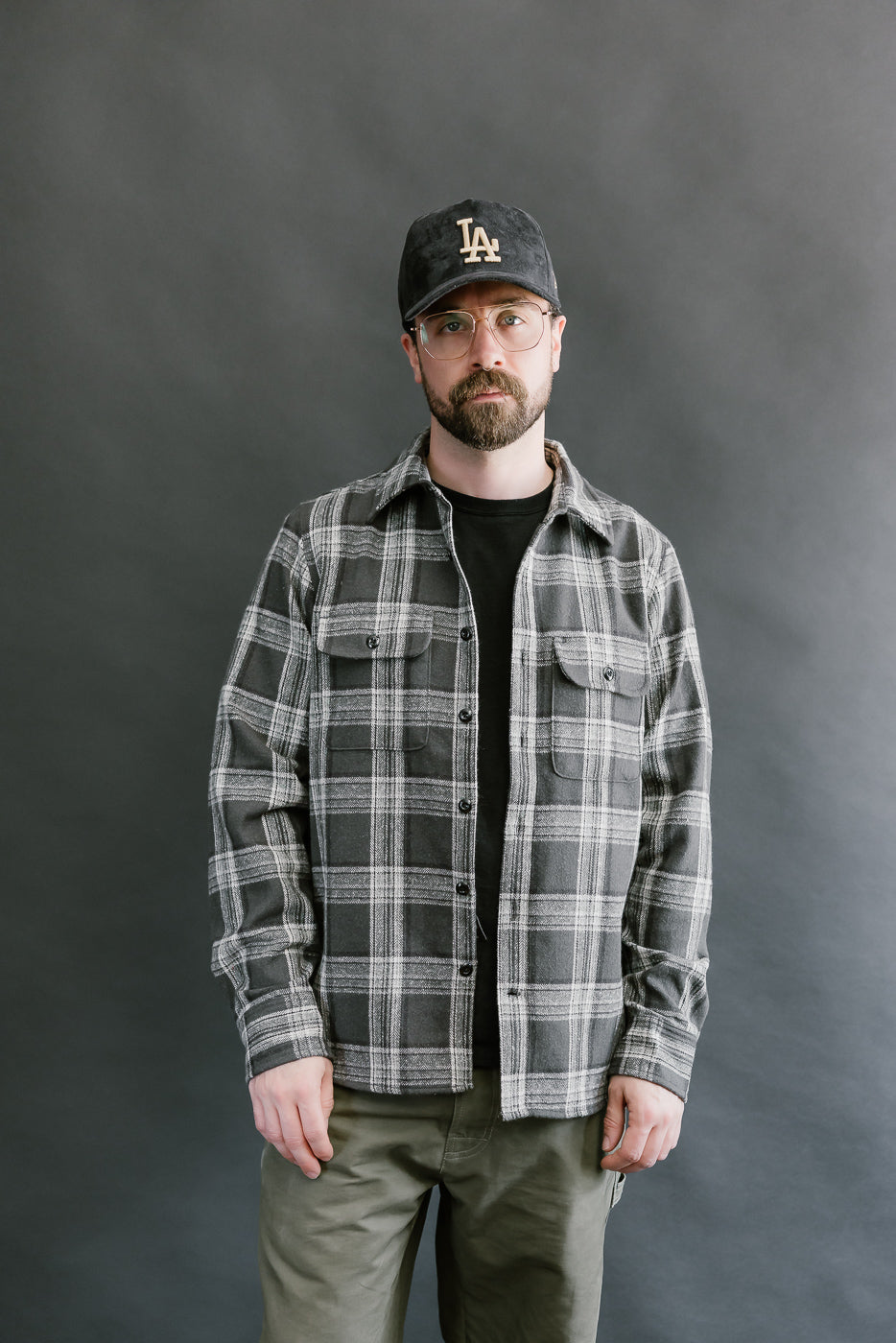 6oz Field Shirt Plaid Flannel - Grey