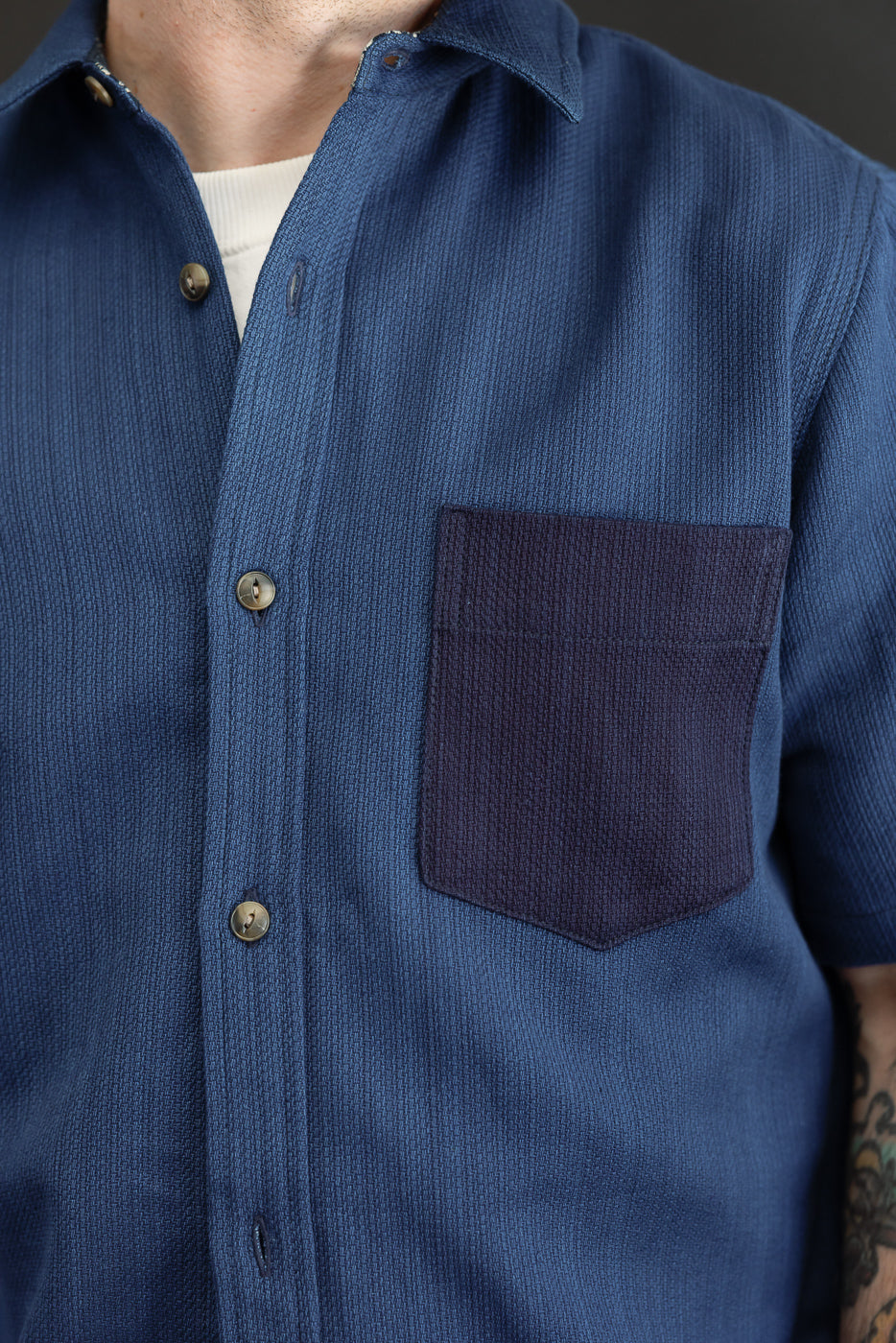 8oz Oxford Shirt - Indigo Contrast