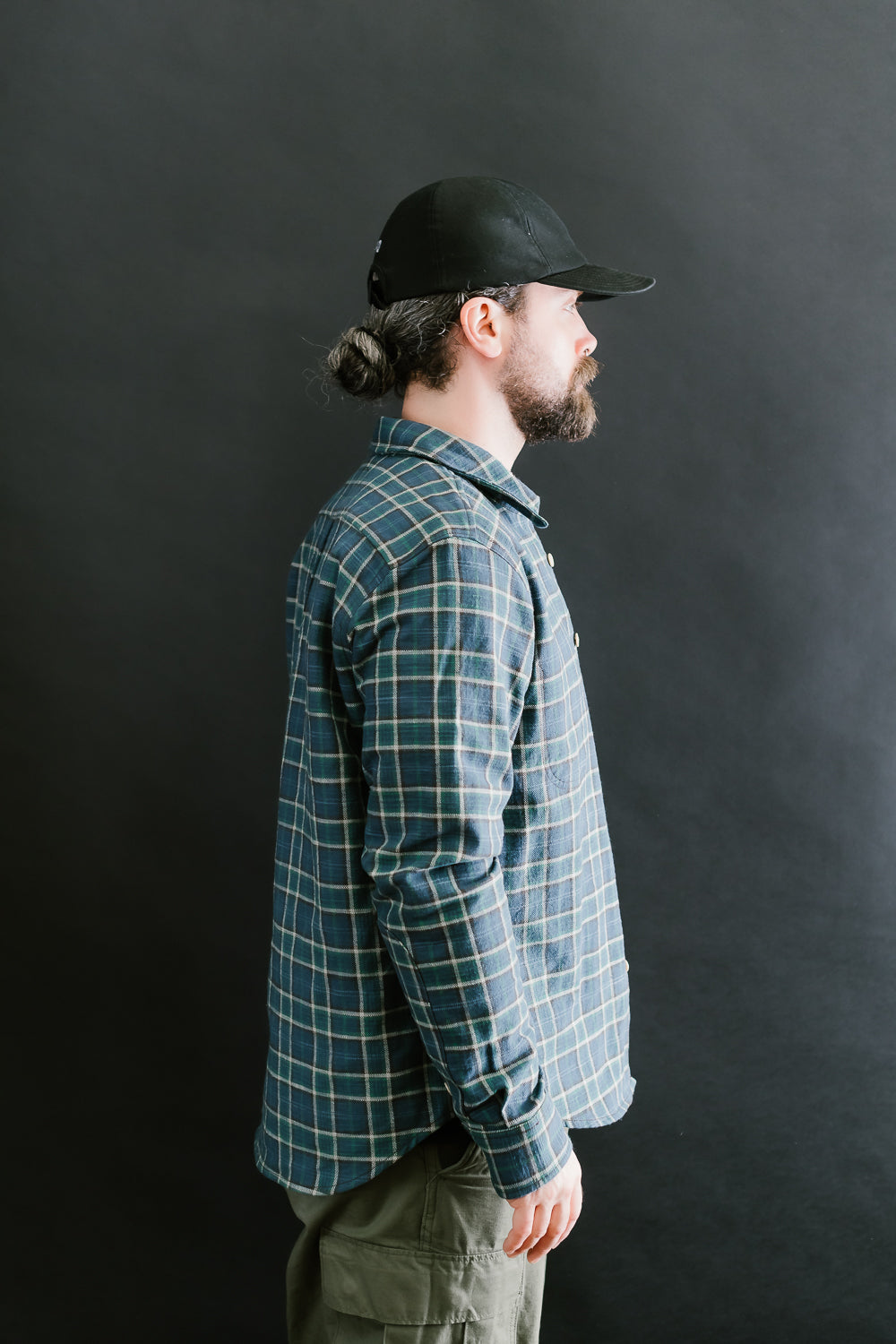 Jumper Shirt Vintage Slub Plaid  - Blue