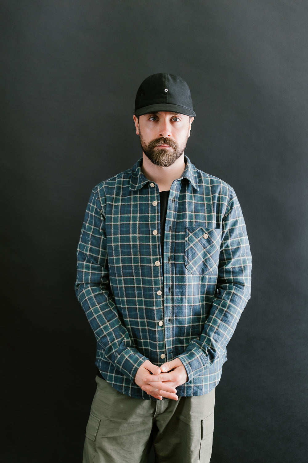 Jumper Shirt Vintage Slub Plaid  - Blue