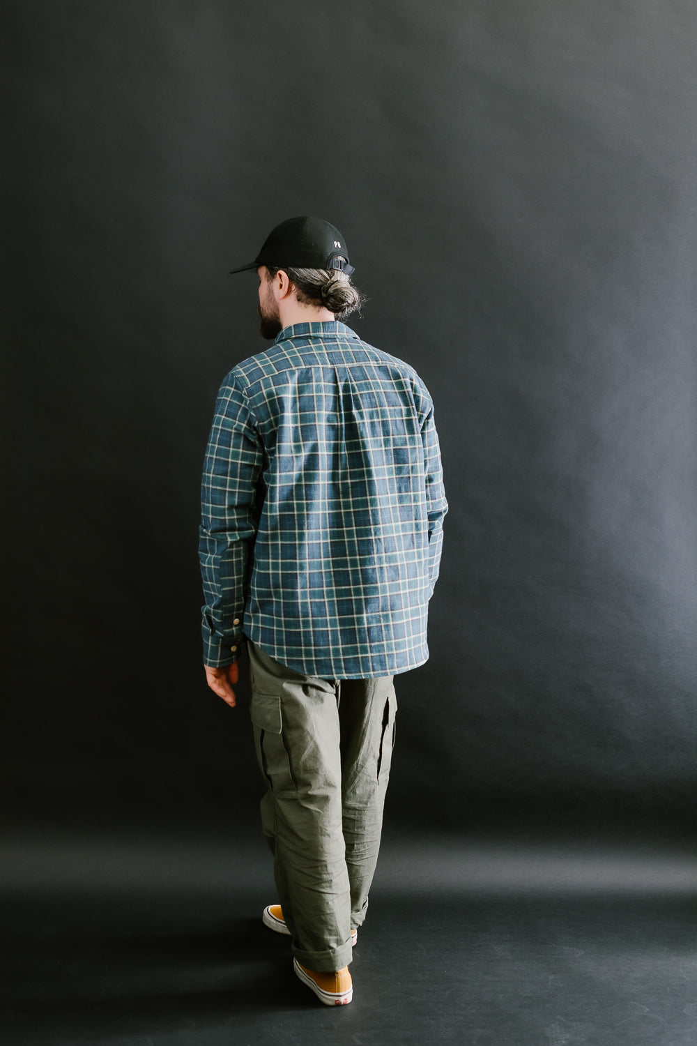 Jumper Shirt Vintage Slub Plaid  - Blue