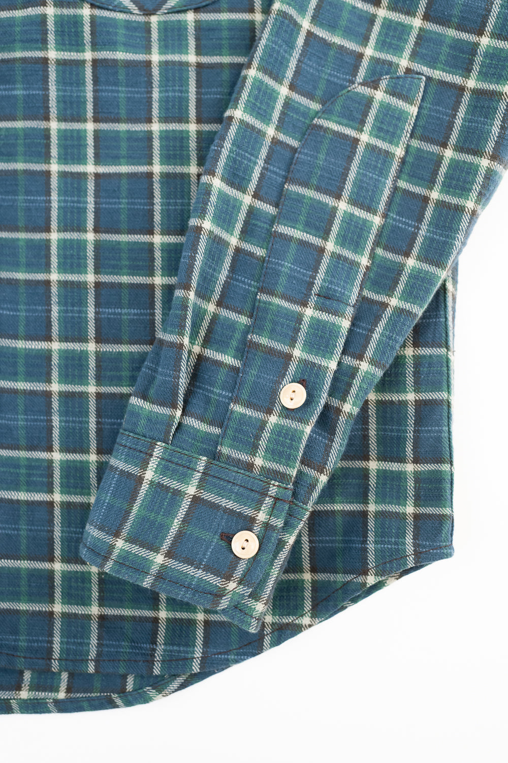 Jumper Shirt Vintage Slub Plaid  - Blue