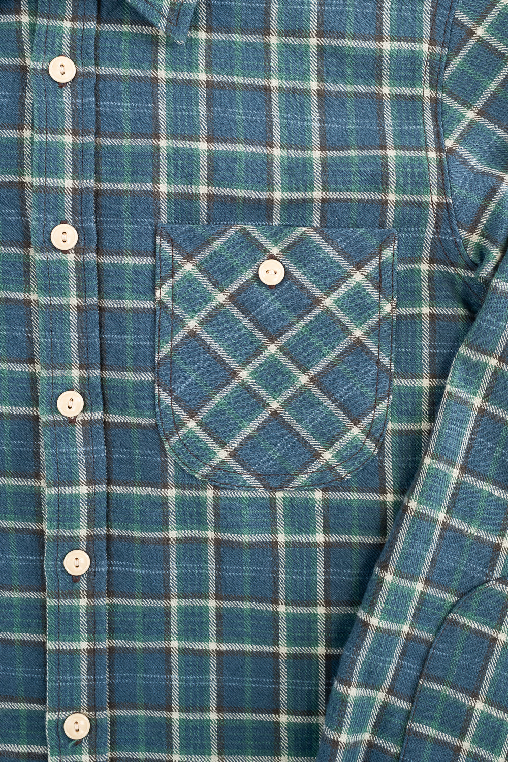Jumper Shirt Vintage Slub Plaid  - Blue