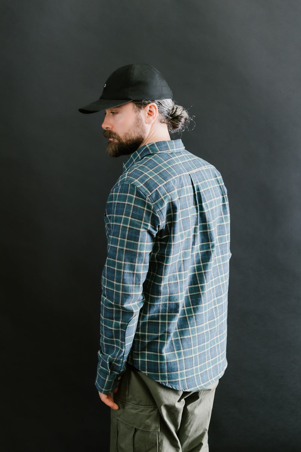 Jumper Shirt Vintage Slub Plaid  - Blue
