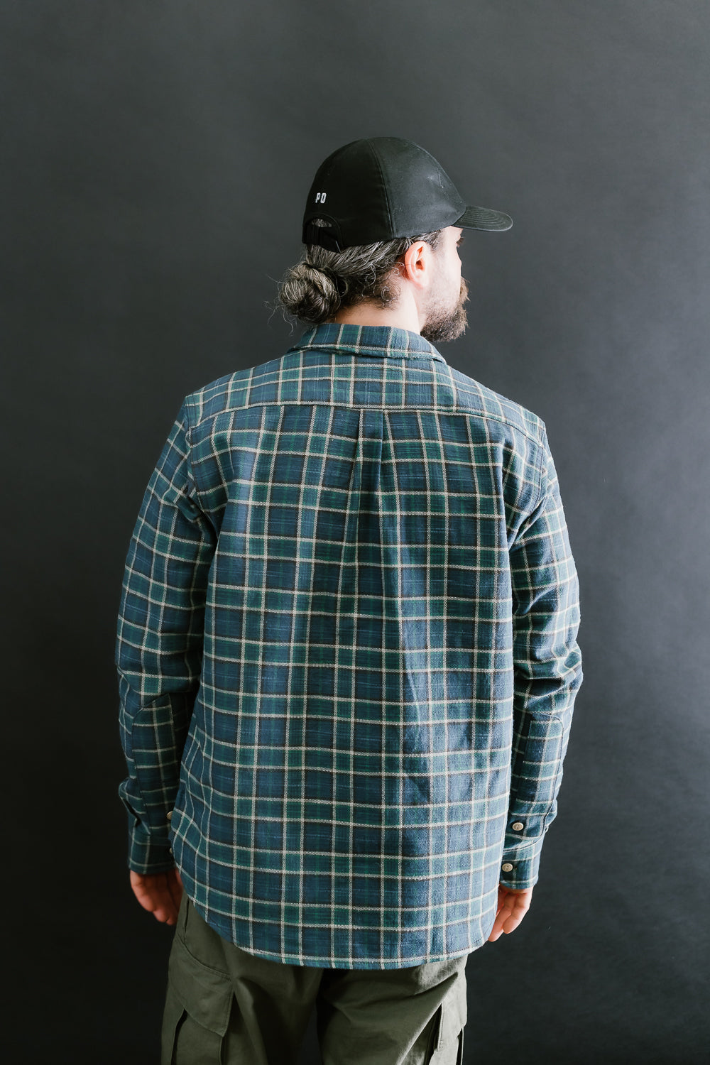 Jumper Shirt Vintage Slub Plaid  - Blue