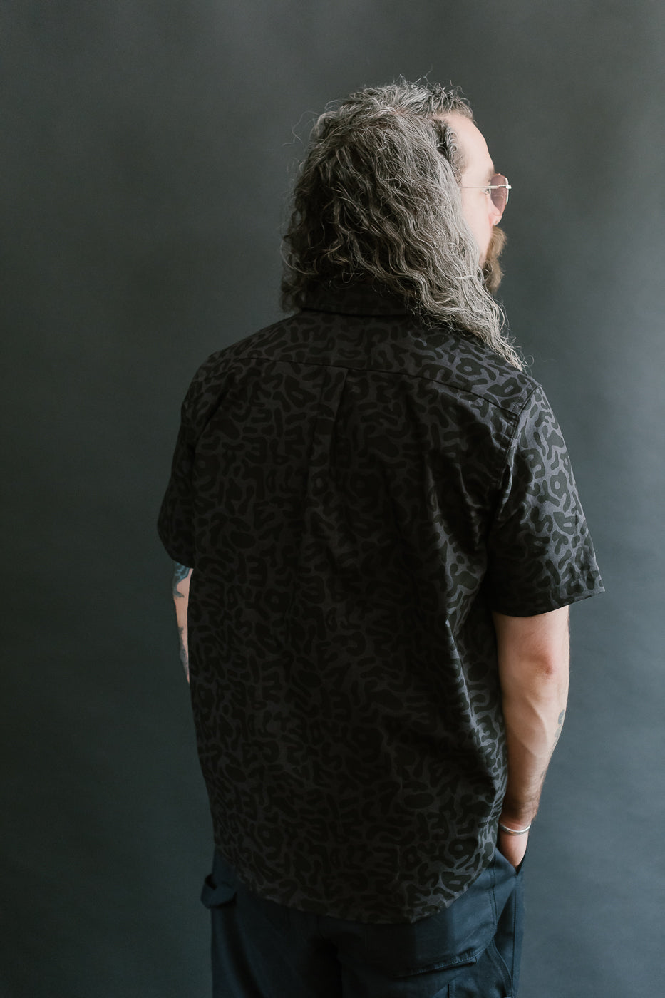 Oxford Shirt Alphabet Camo - Grey
