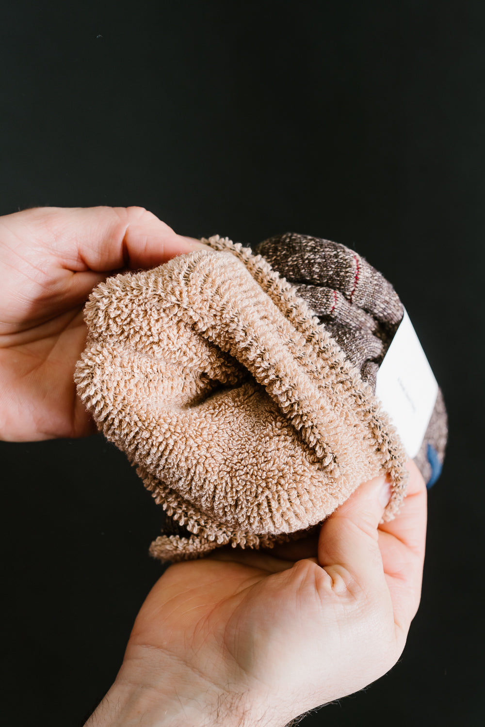 R1001-BR - Double Face Crew Socks Merino Wool OG - Dark Brown, Brown