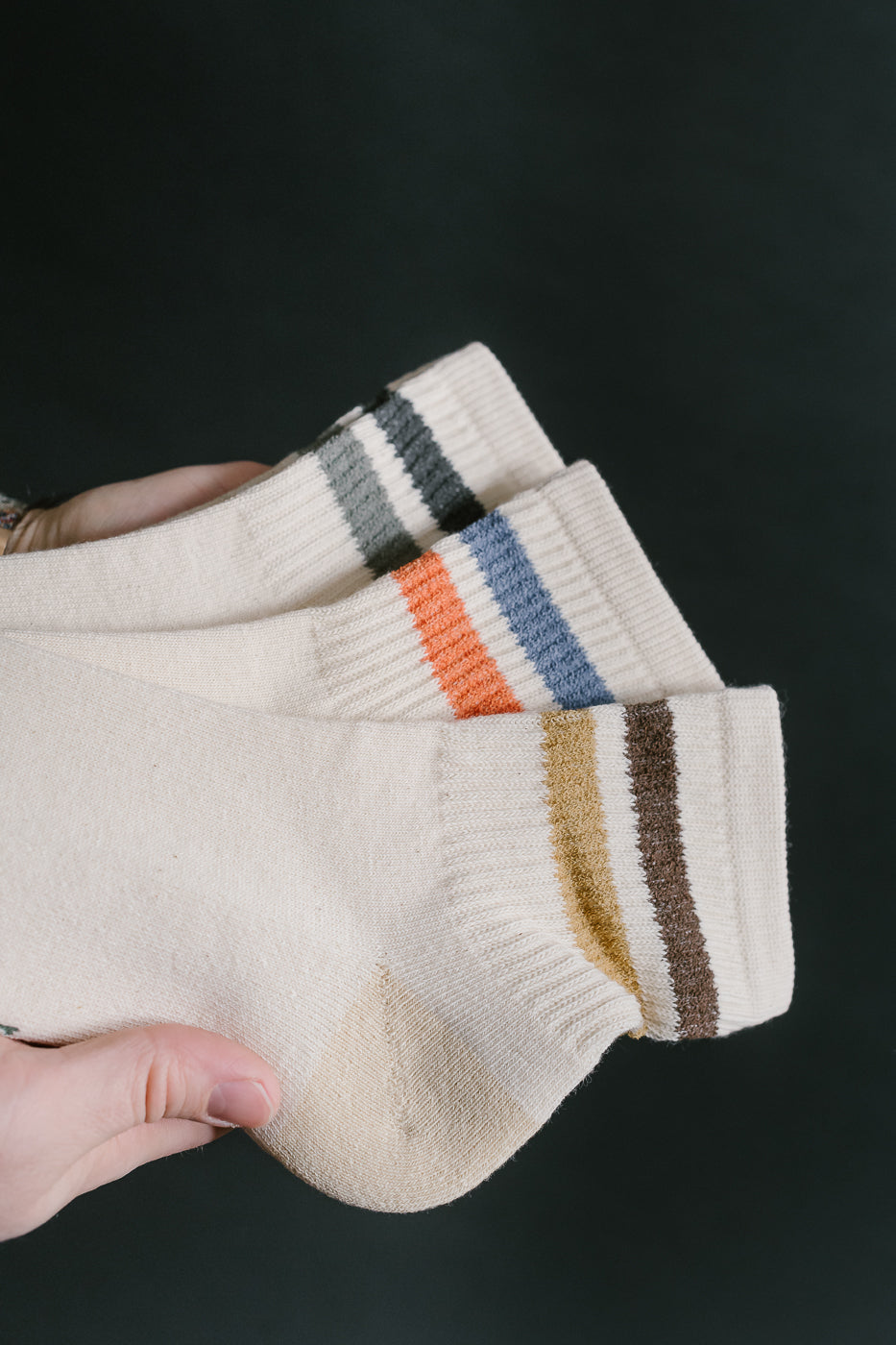 R1591 - Retro Athletic Ankle Sock - Blue, Orange