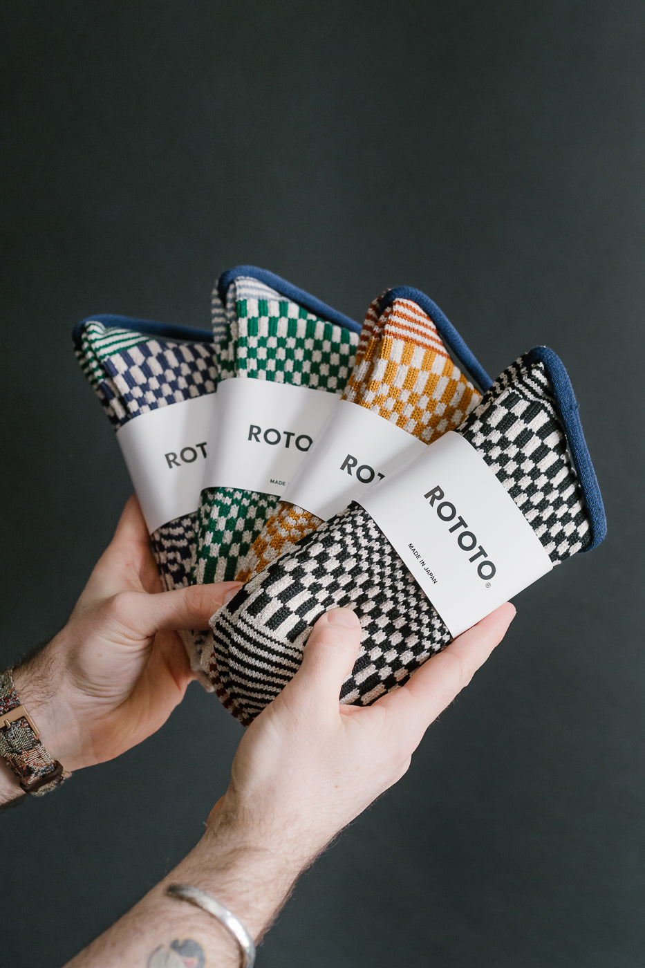 R1609 - Warped Checkerboard Sock - Green