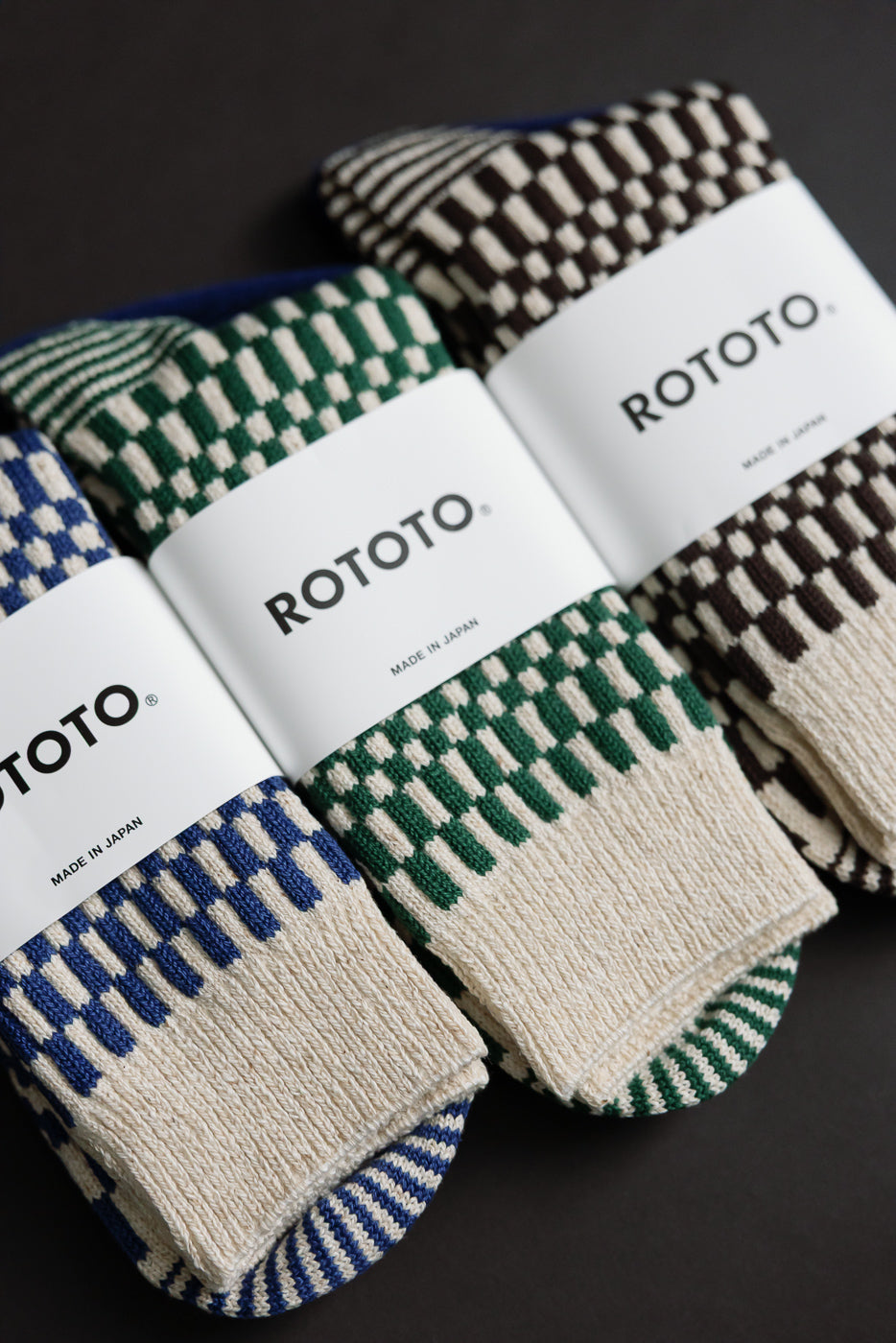 R1621 - Checkerboard Pattern Crew Socks - Green | Dant