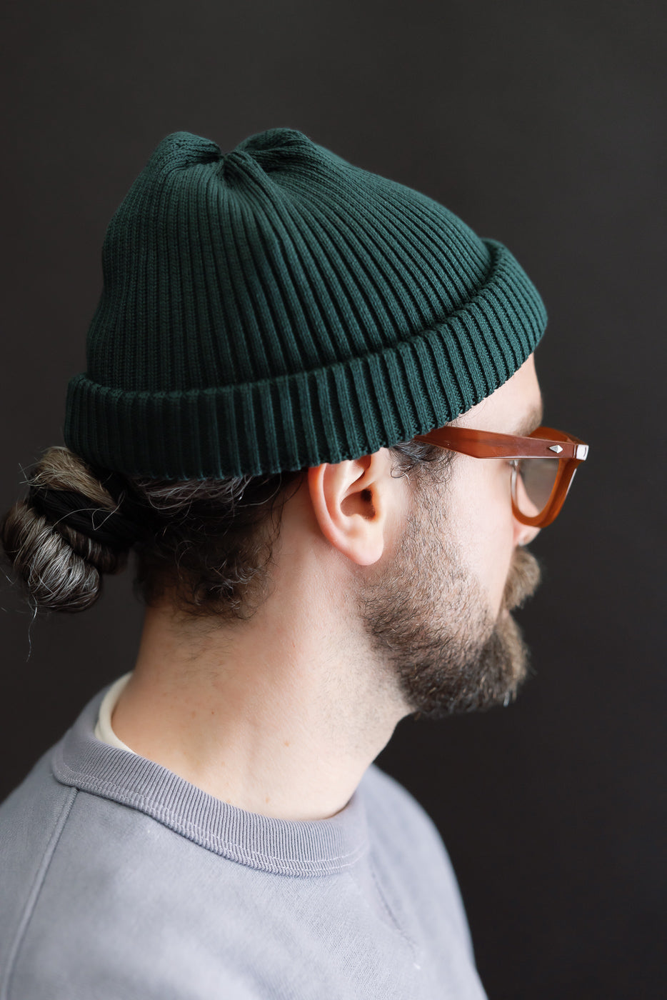 R5021 - Cotton Roll-Up Beanie - Forest Green | Dant