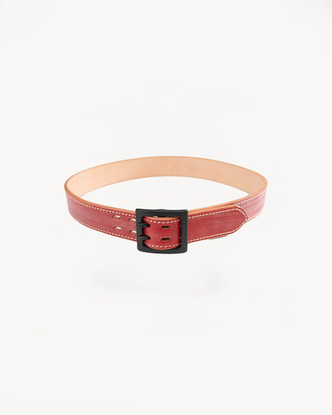 A107HSII - Extra Thick Bridle Leather Belt - Red | Dant display picture 2