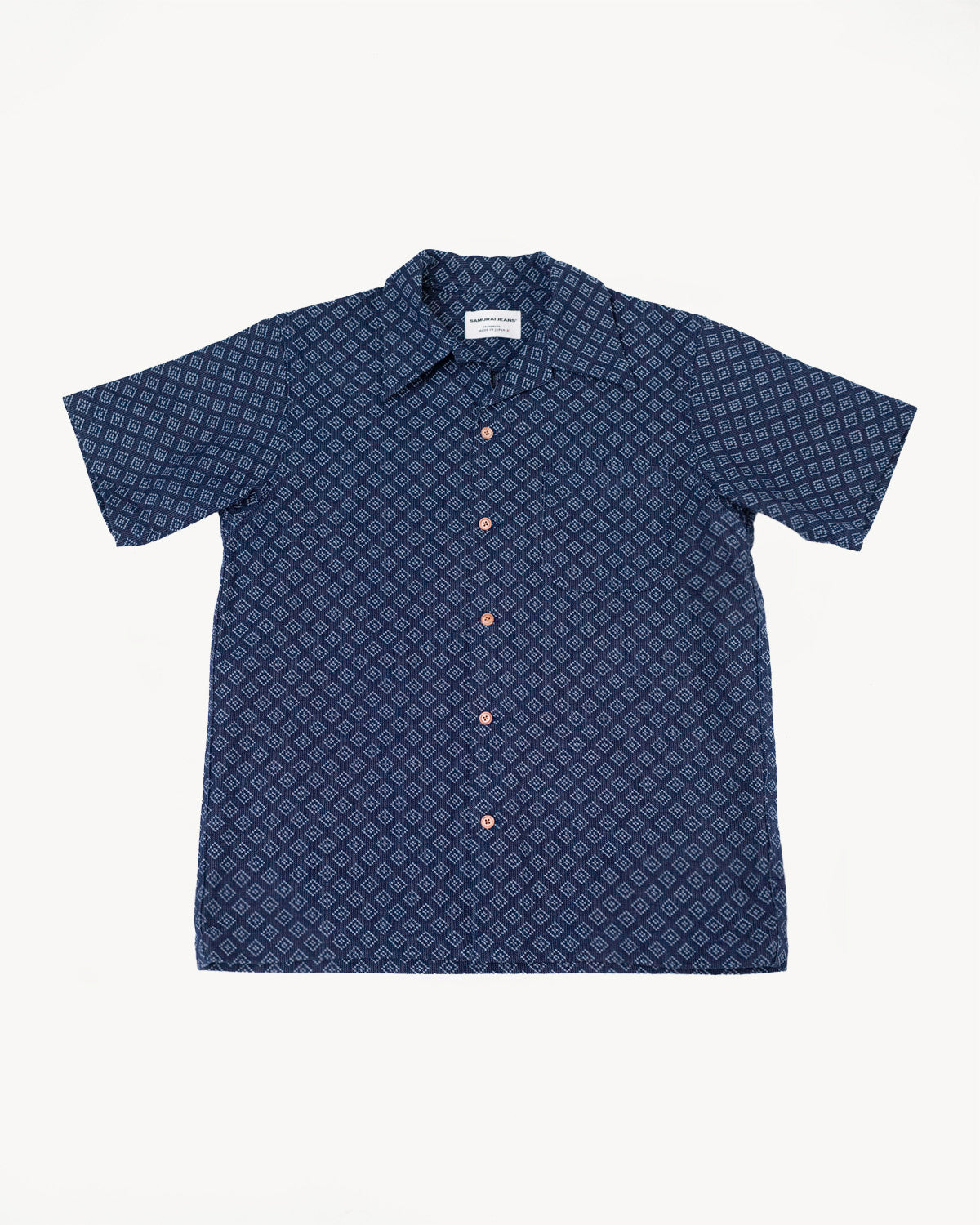 SOS23-S01 - Sashiko Aloha Shirt - Natural Indigo
