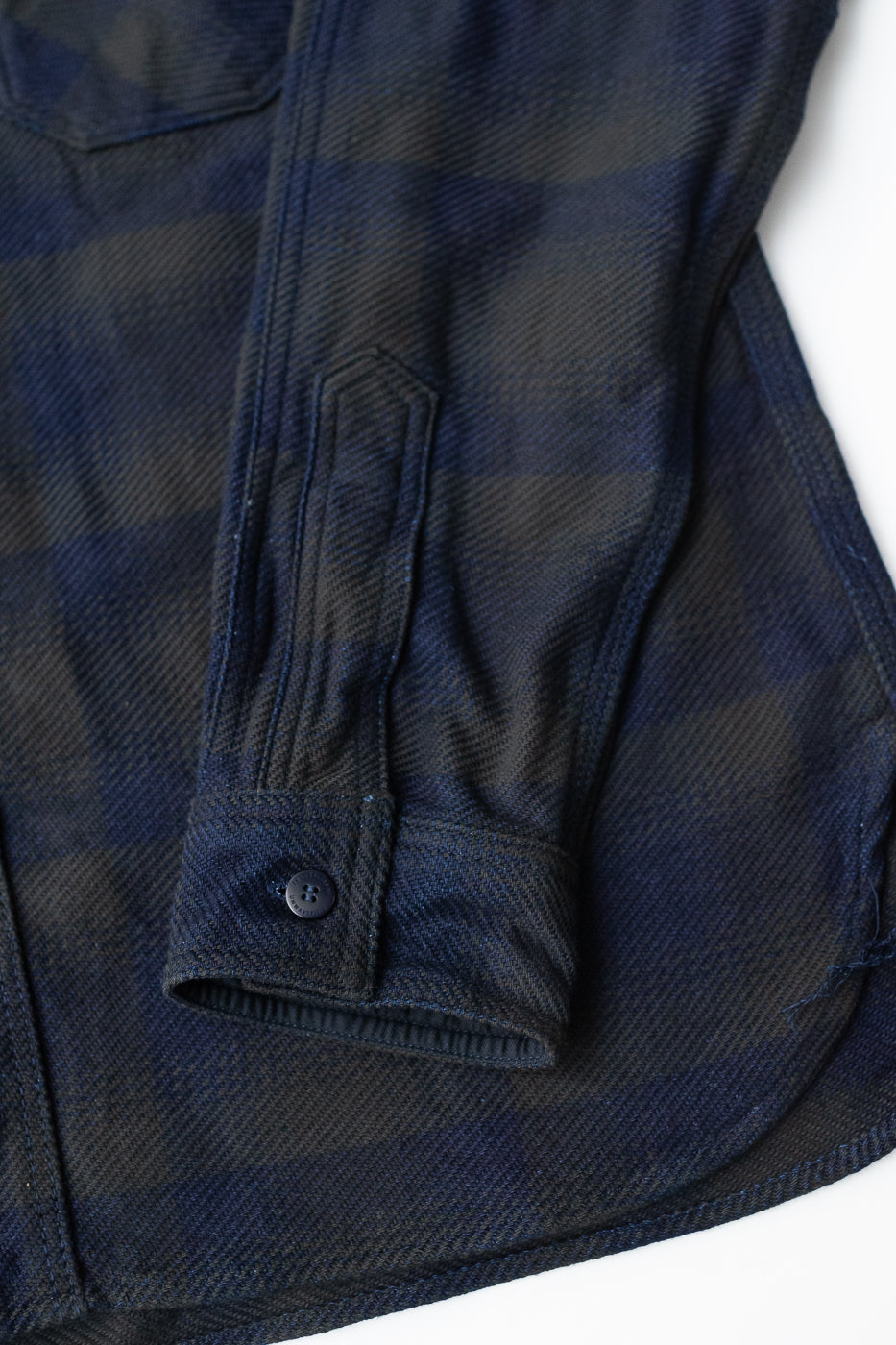 SIN24-03W - Rope-Dyed Indigo Heavy Flannel Work Shirt - Black