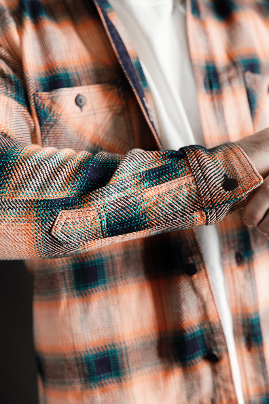 SIN25-01W - Heavy Indigo Flannel - Pink