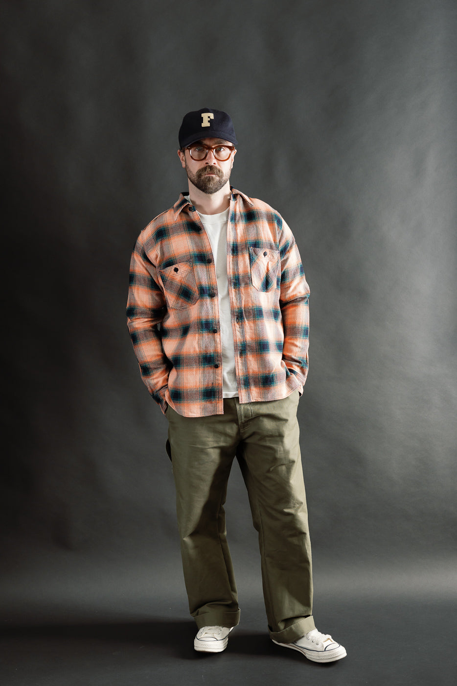 SIN25-01W - Heavy Indigo Flannel - Pink