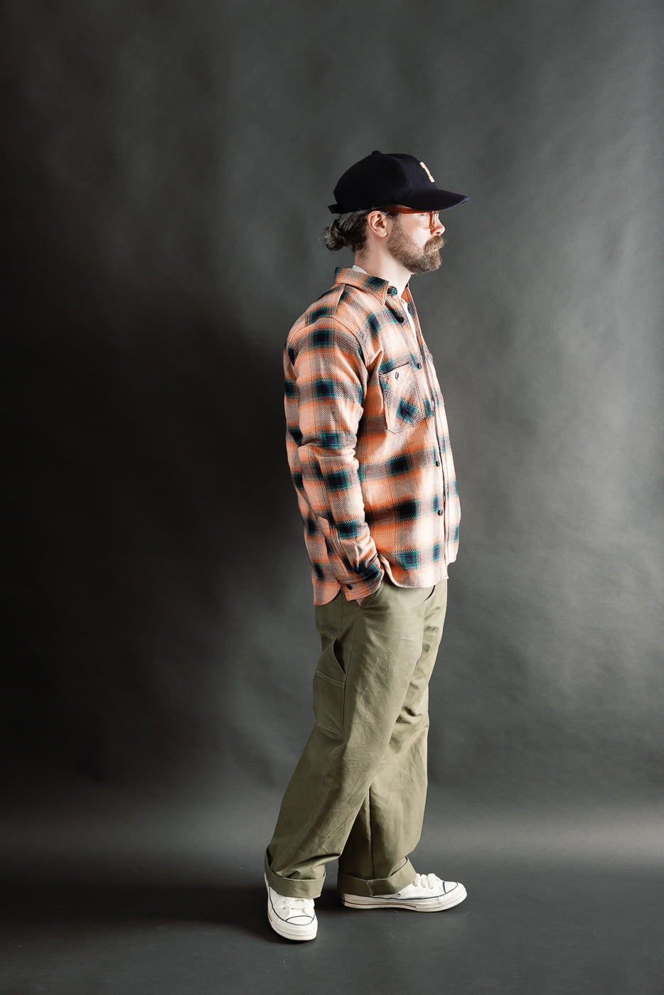 SIN25-01W - Heavy Indigo Flannel - Pink