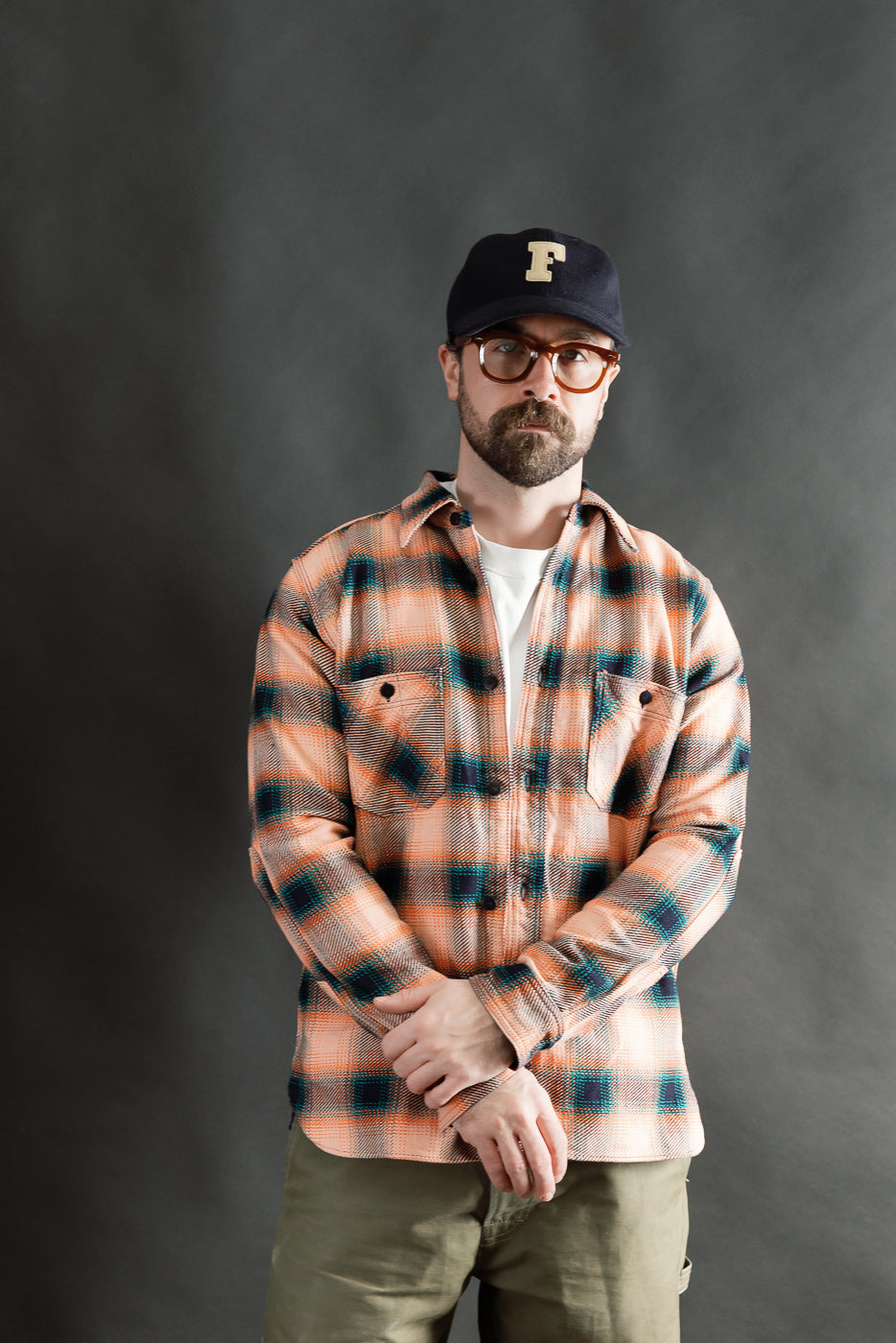 SIN25-01W - Heavy Indigo Flannel - Pink