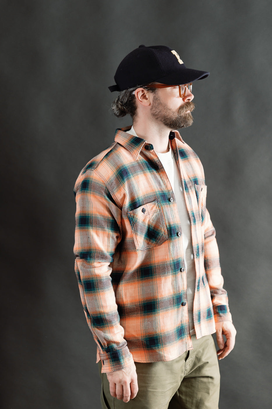 SIN25-01W - Heavy Indigo Flannel - Pink