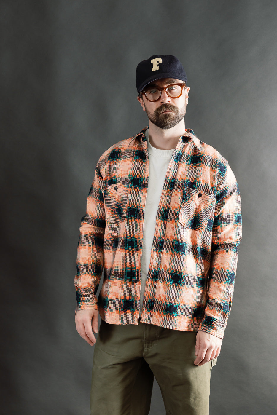 SIN25-01W - Heavy Indigo Flannel - Pink