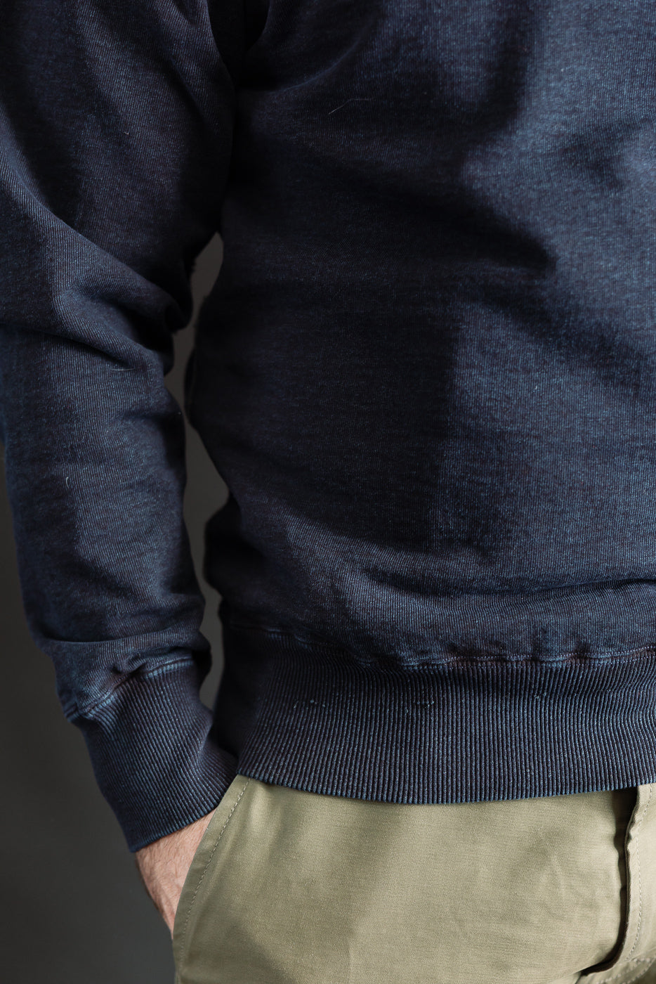 SIS25-101 - Overdyed Sweatshirt - Kakishibu Indigo