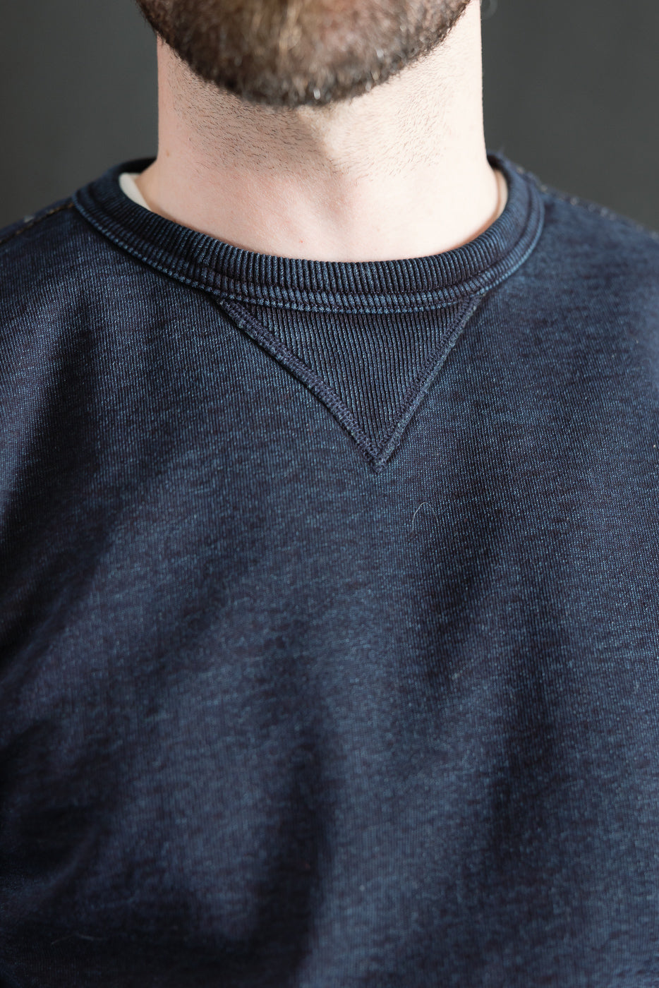 SIS25-101 - Overdyed Sweatshirt - Kakishibu Indigo