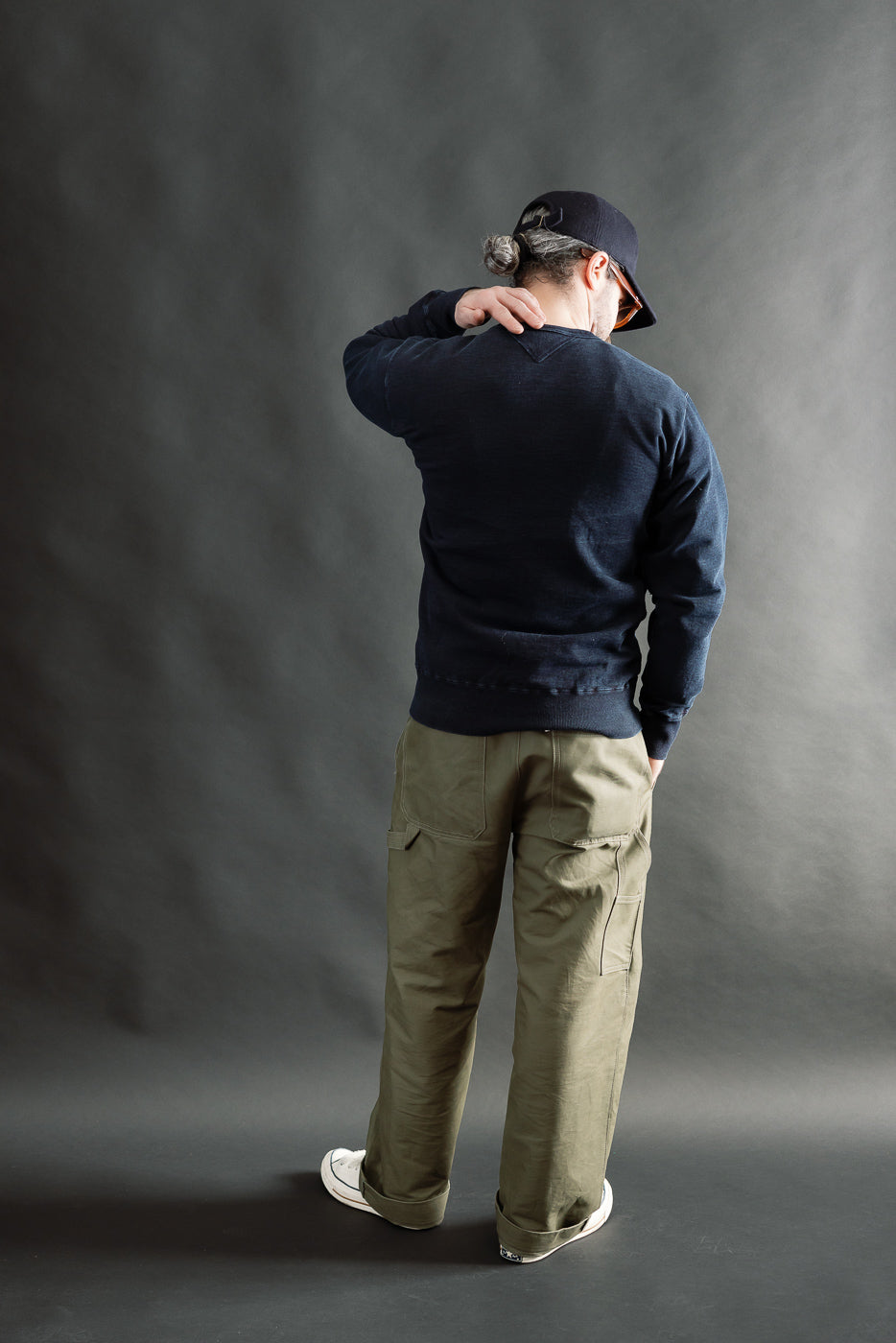 SIS25-101 - Overdyed Sweatshirt - Kakishibu Indigo