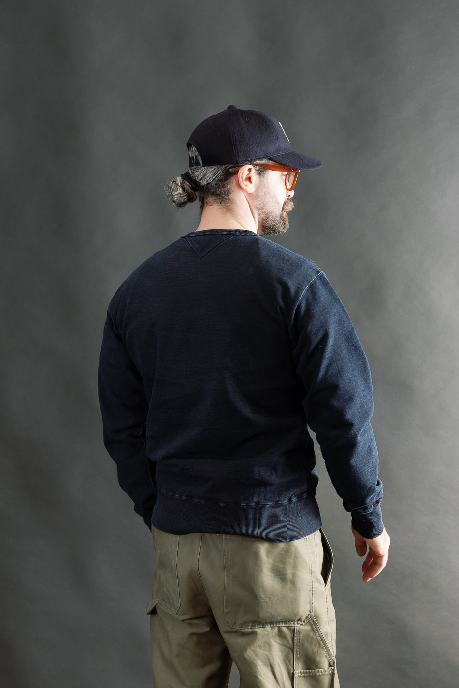 SIS25-101 - Overdyed Sweatshirt - Kakishibu Indigo
