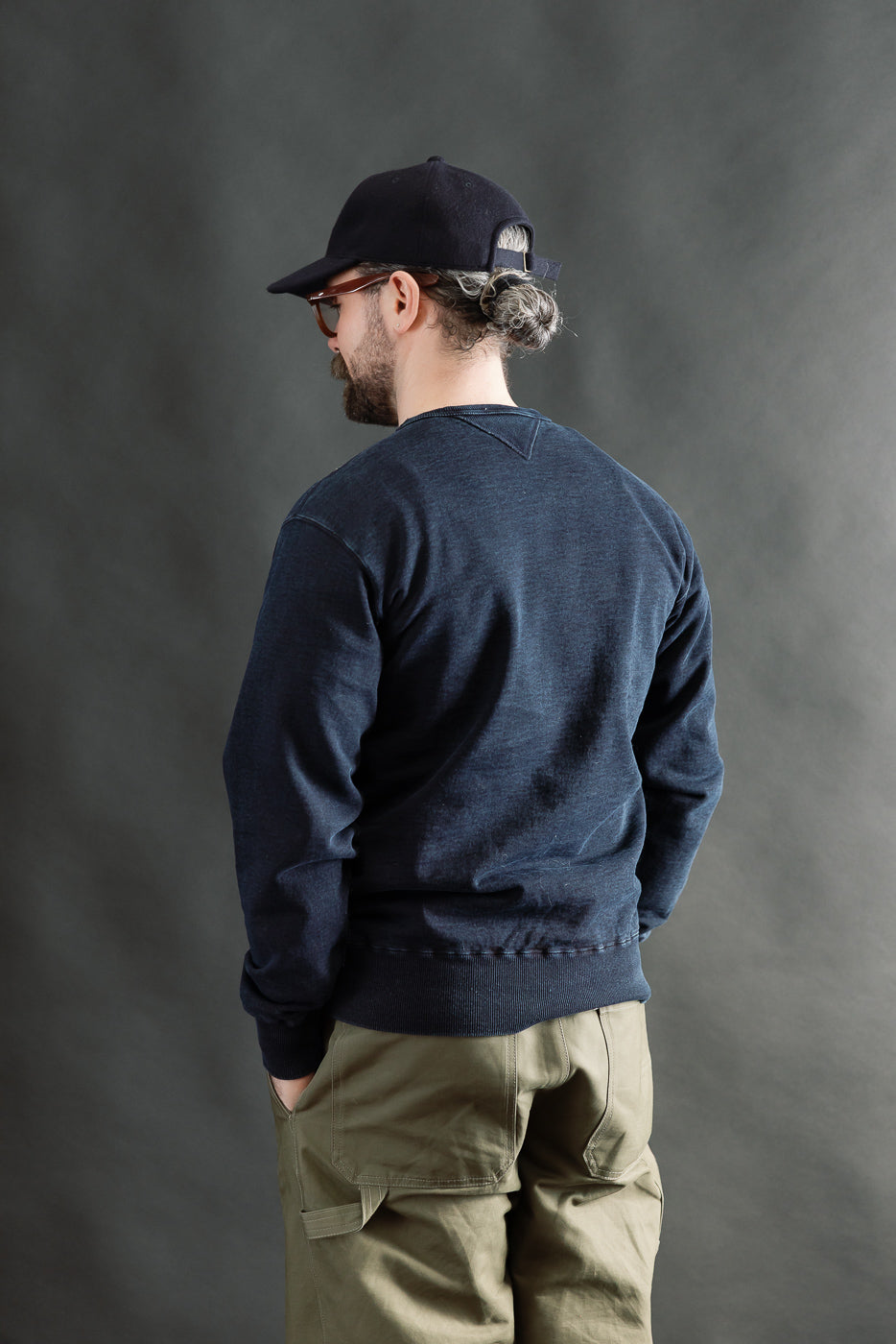SIS25-101 - Overdyed Sweatshirt - Kakishibu Indigo