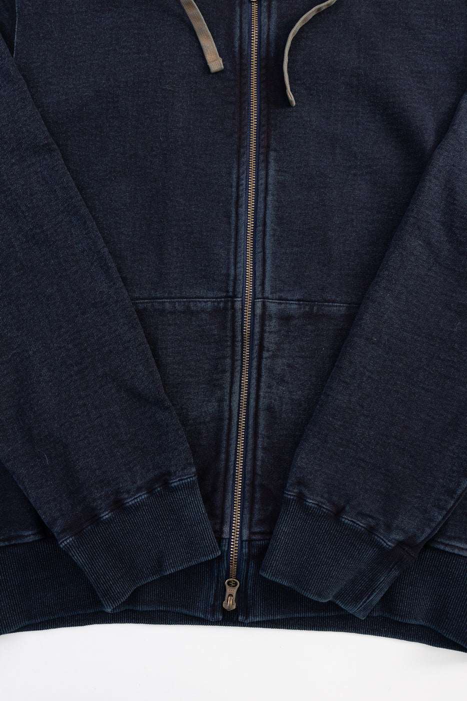 SIS25-102 - Overdyed Zip Up Hoody - Kakishibu Indigo