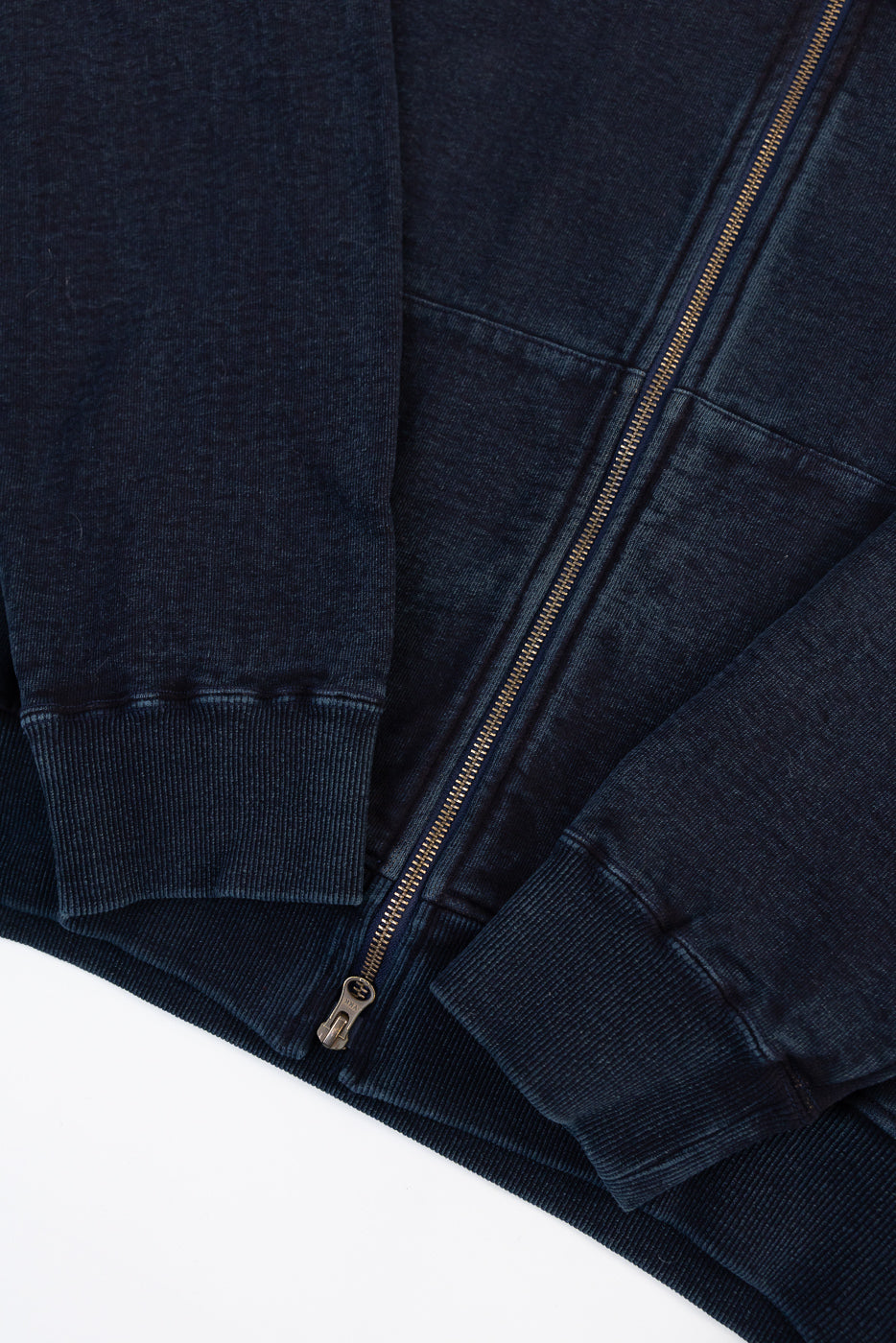 SIS25-102 - Overdyed Zip Up Hoody - Kakishibu Indigo