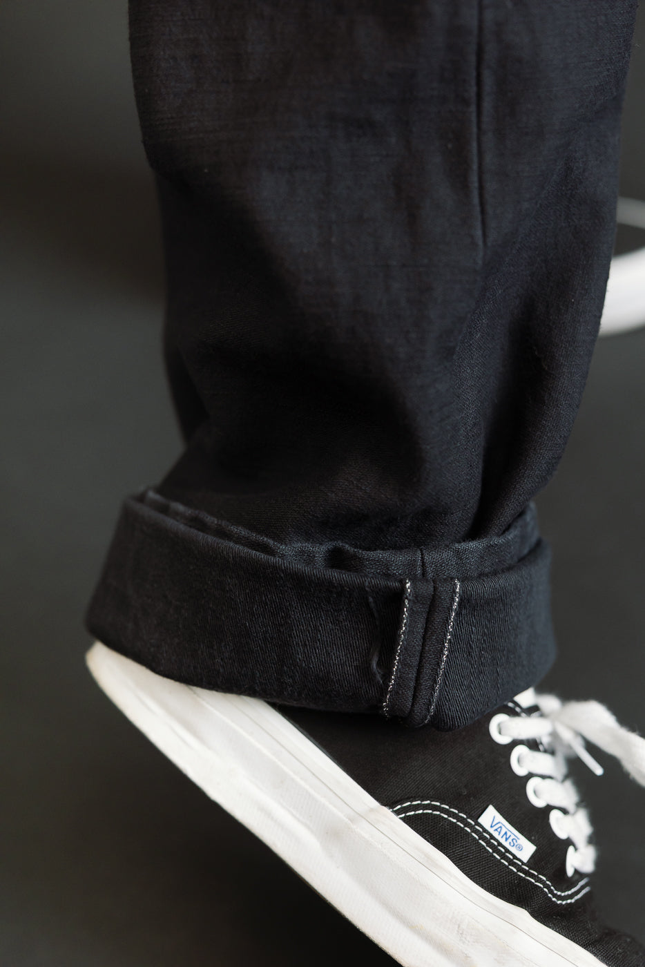 SJ52BK - Back Satin Selvedge Baker Pants - Black