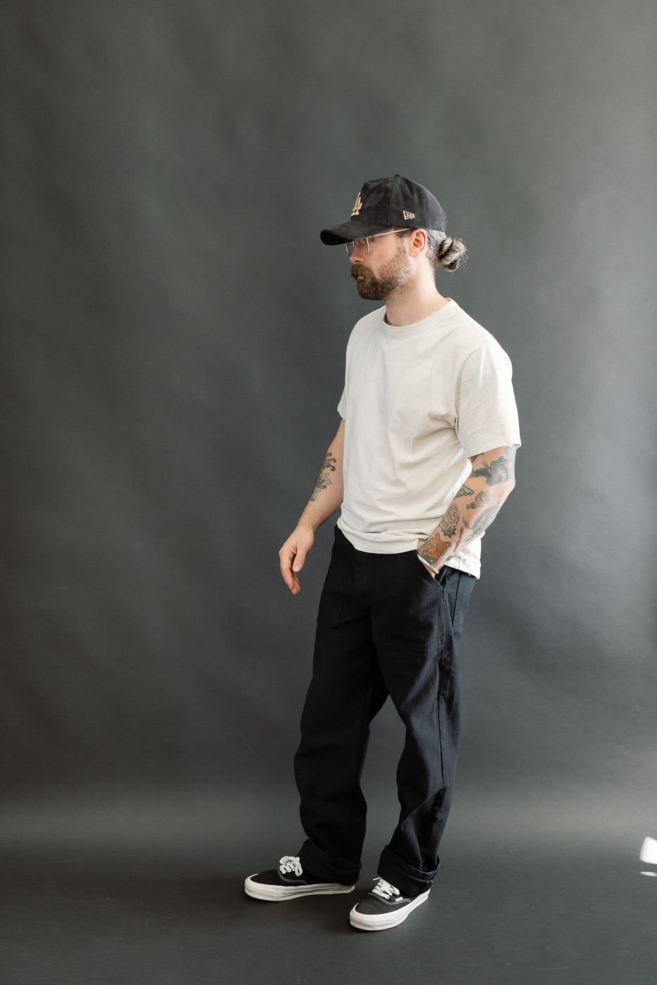 SJ52BK - Back Satin Selvedge Baker Pants - Black | Dant
