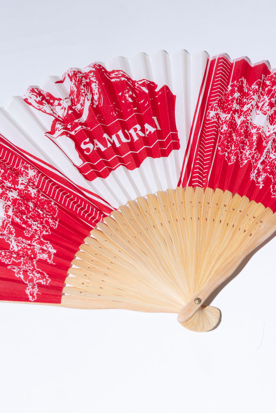 SJHF26 - Bonsai Pattern Bandana Fan - Red