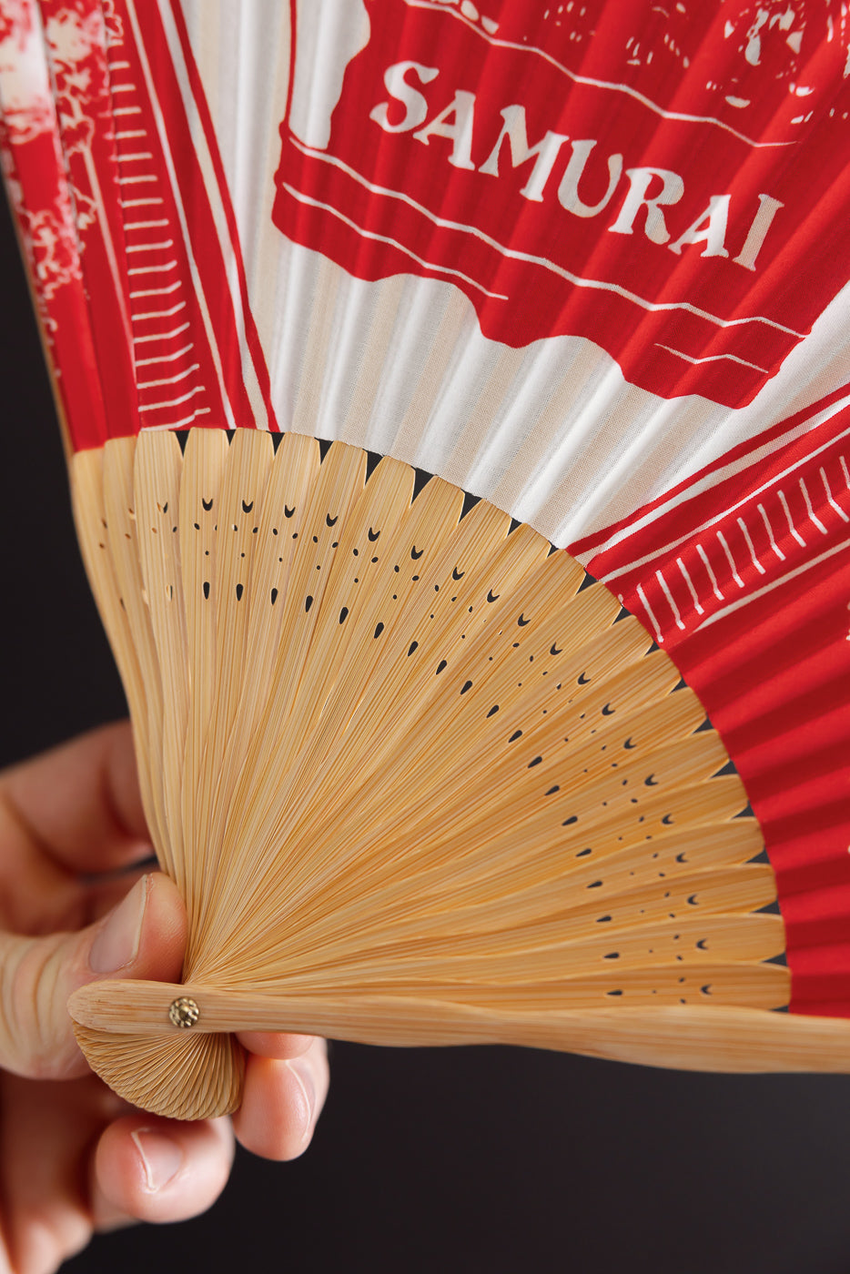 SJHF26 - Bonsai Pattern Bandana Fan - Red