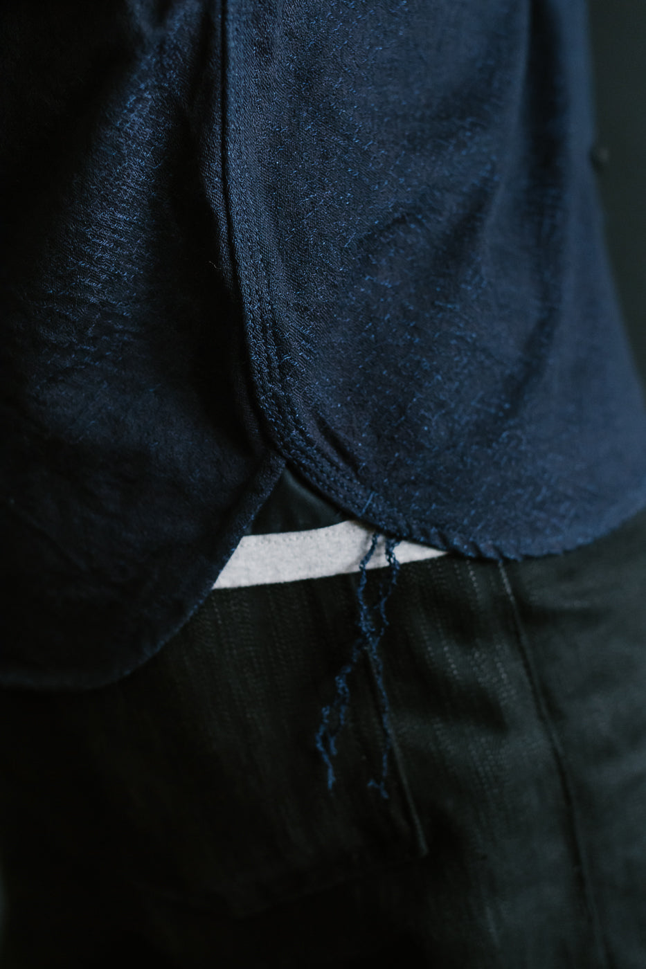 SSN25-01W - Snake Jacquard Work Shirt - Indigo