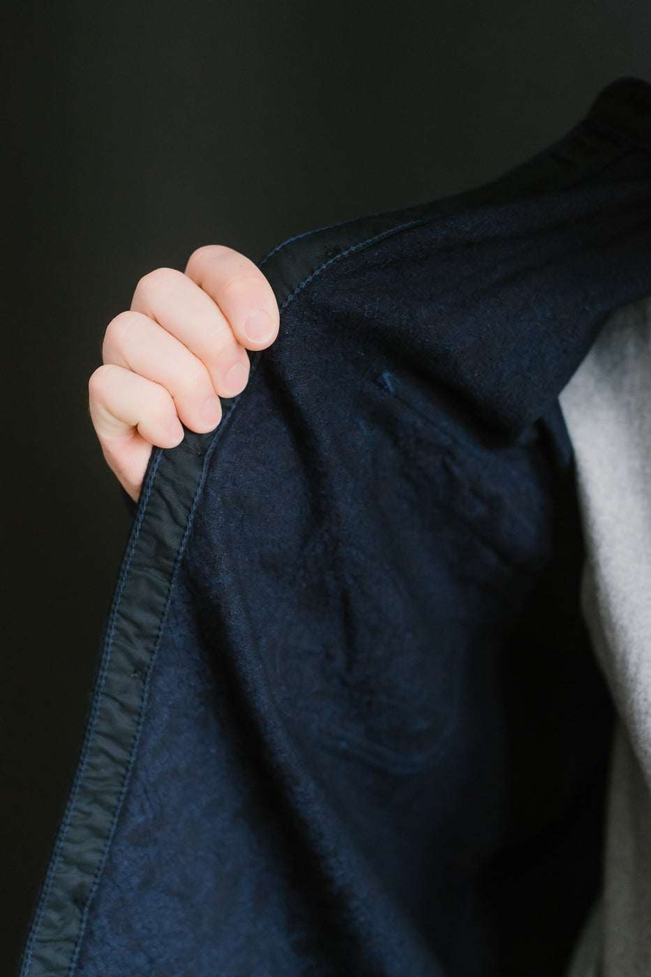 SSN25-01W - Snake Jacquard Work Shirt - Indigo