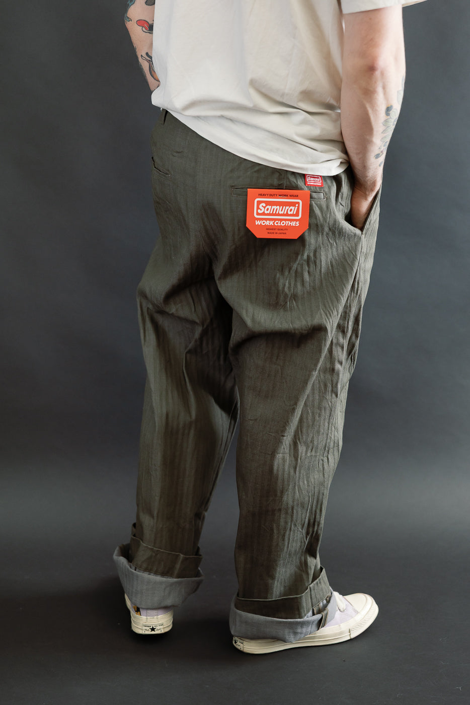 SWC600C-HBII - 13oz Neppy HBT Military - Wide Trousers | Dant