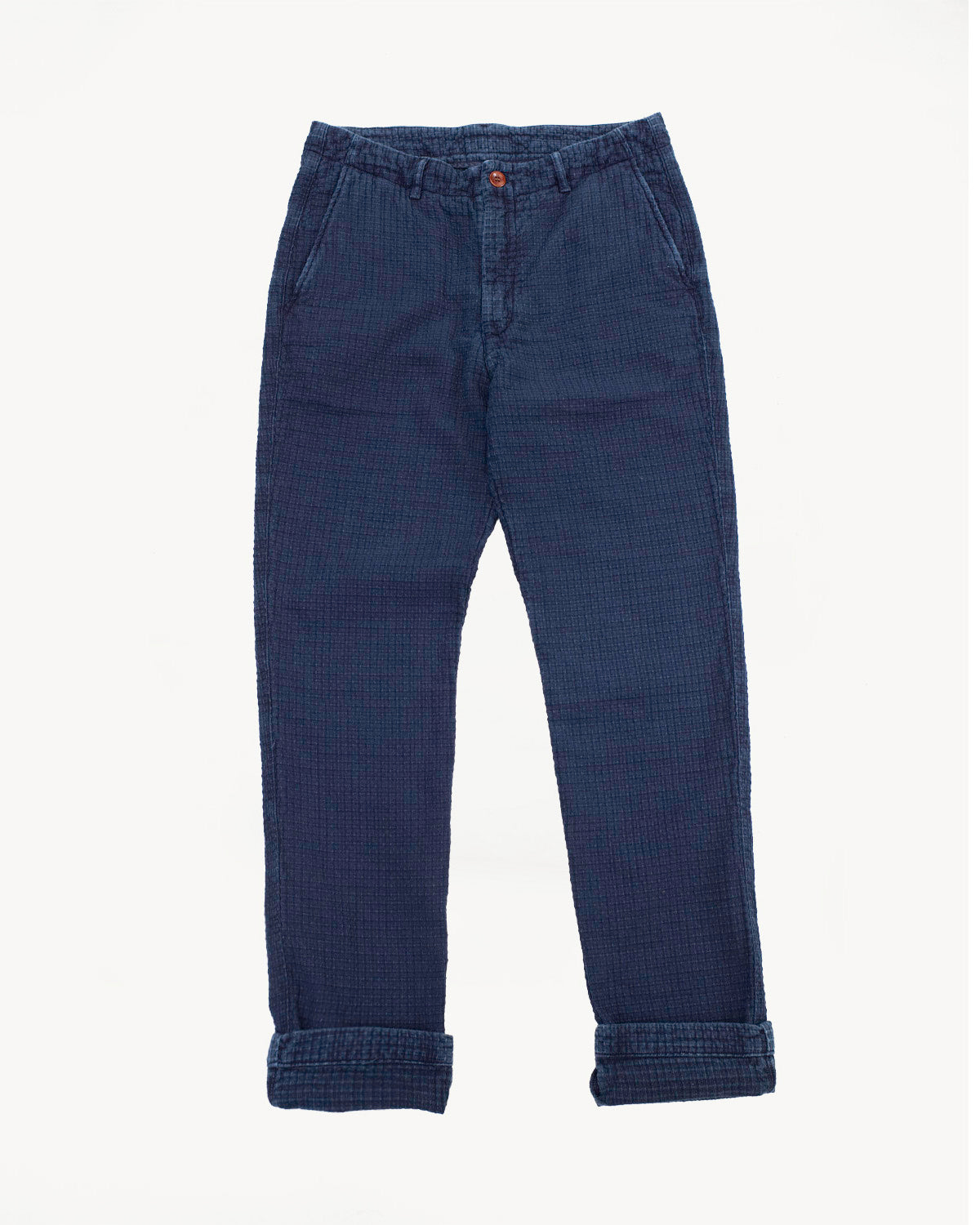 1870 - Stitched Sashiko Trousers Slim Tapered - Indigo