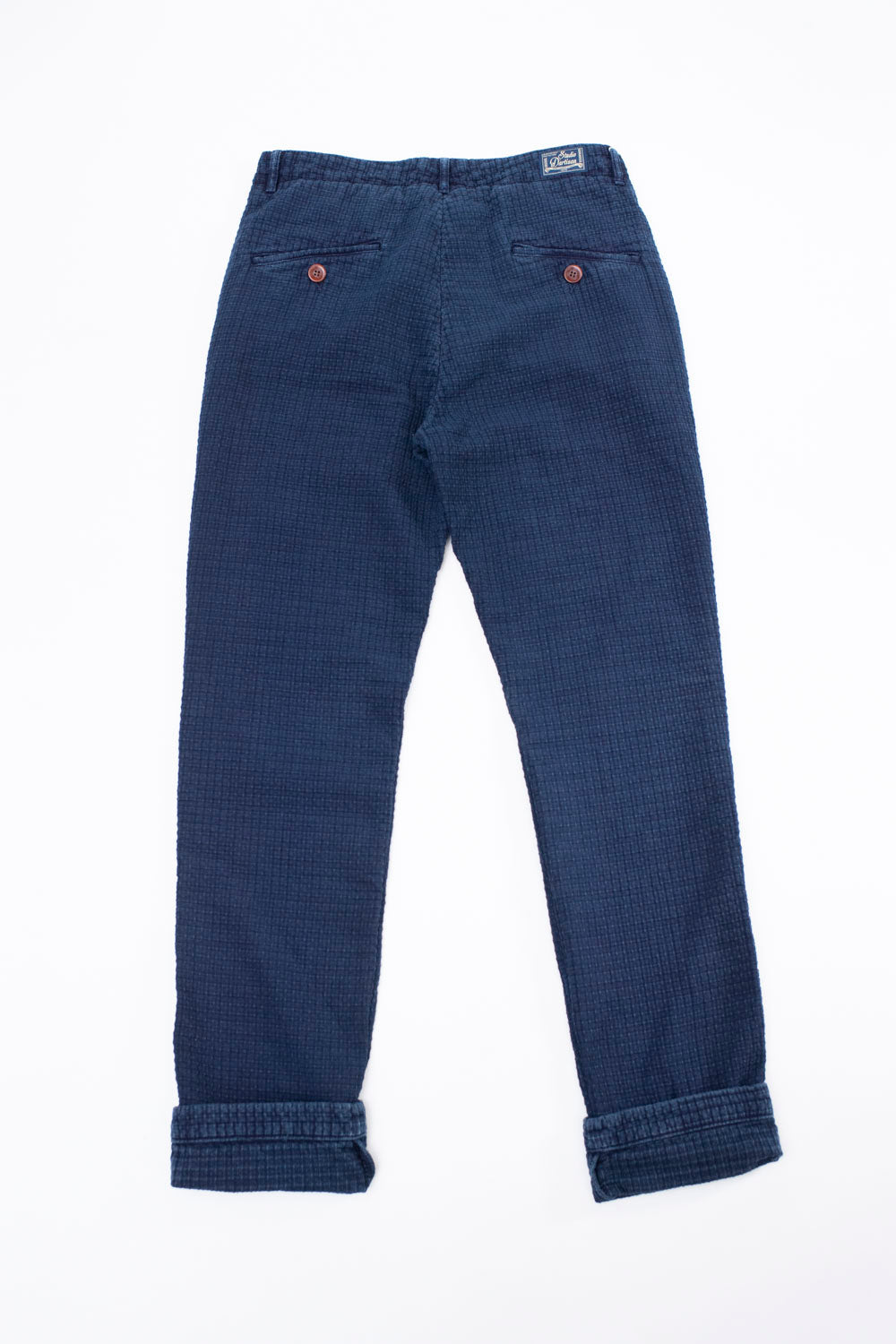 1870 - Stitched Sashiko Trousers Slim Tapered - Indigo
