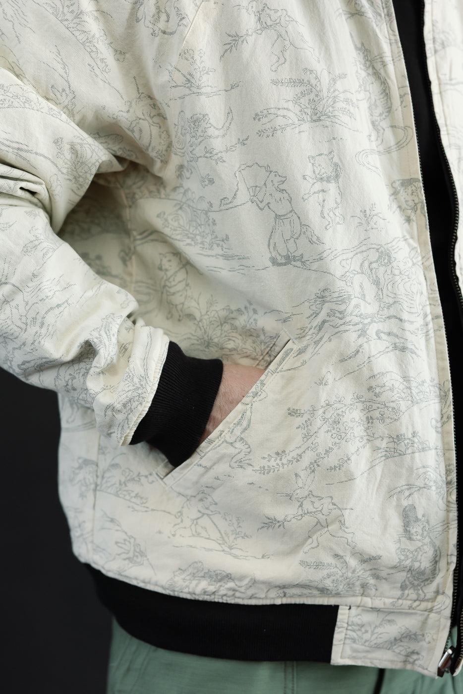 Close-up side view of male model (5'9
