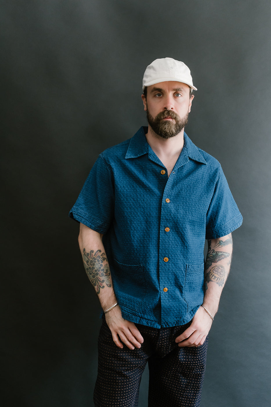 シャツ Never Stitch Denim Short Sleeve Shirt (2color) S/S] Two pocket denim half shirts (3color) - LAURANT | 60