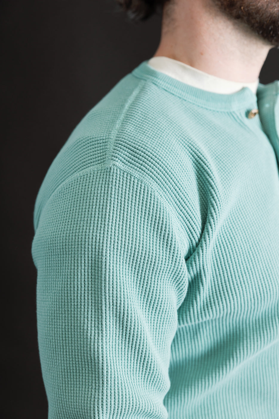 カットソー(長袖/七分) AMERICANA THERMAL BACK HENLEY NECK T457 - Poly-Cotton Thermal Long Sleeve Henley – Los Angeles Apparel