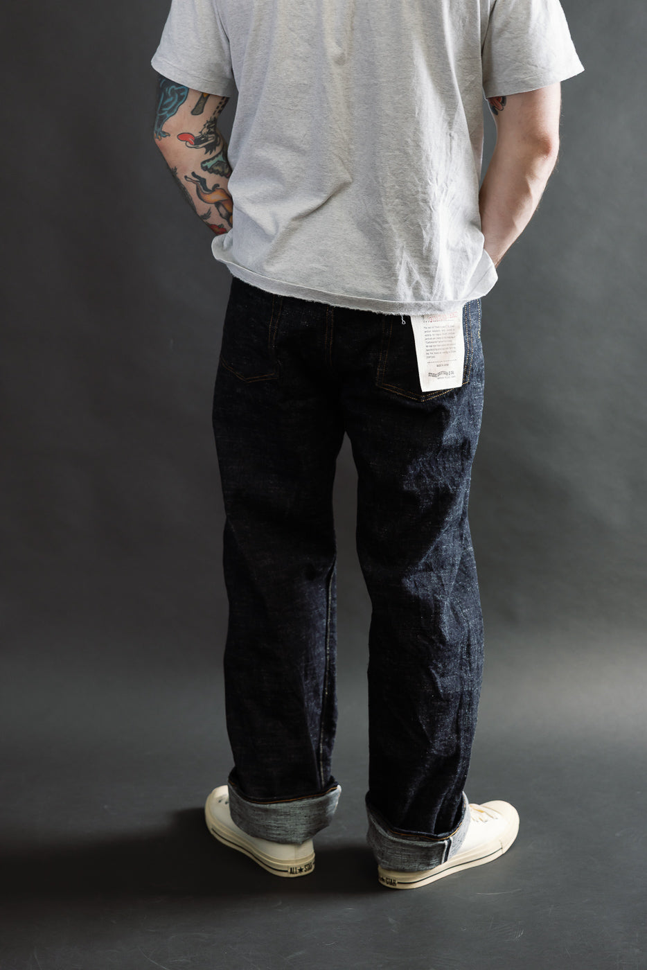 Back view full body of male model 5'9