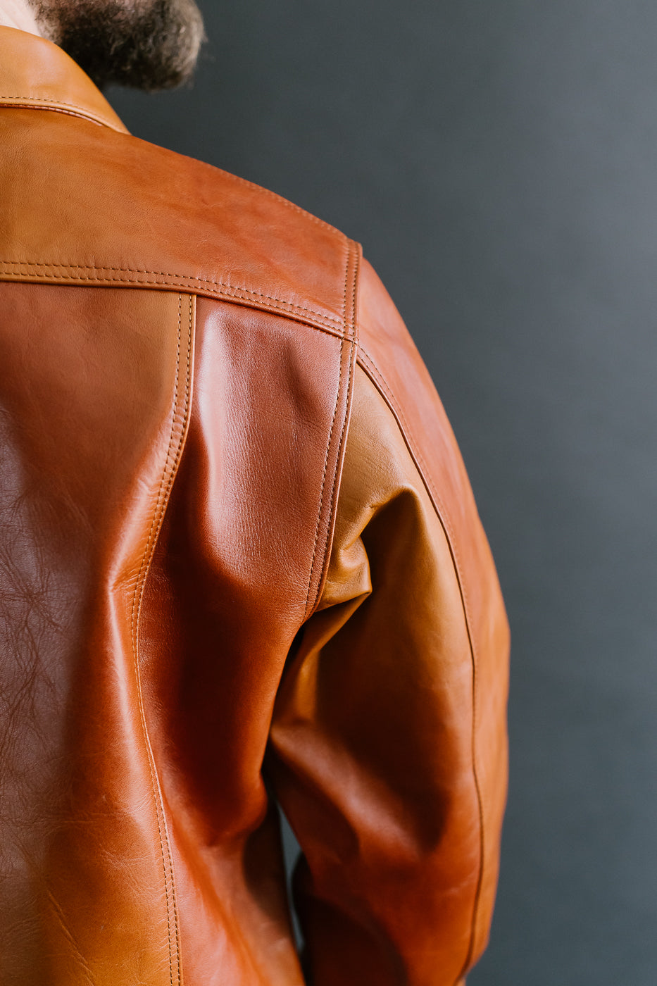 SP-123 - Hand-Dyed Horsehide Leather Type II Jacket - Brown