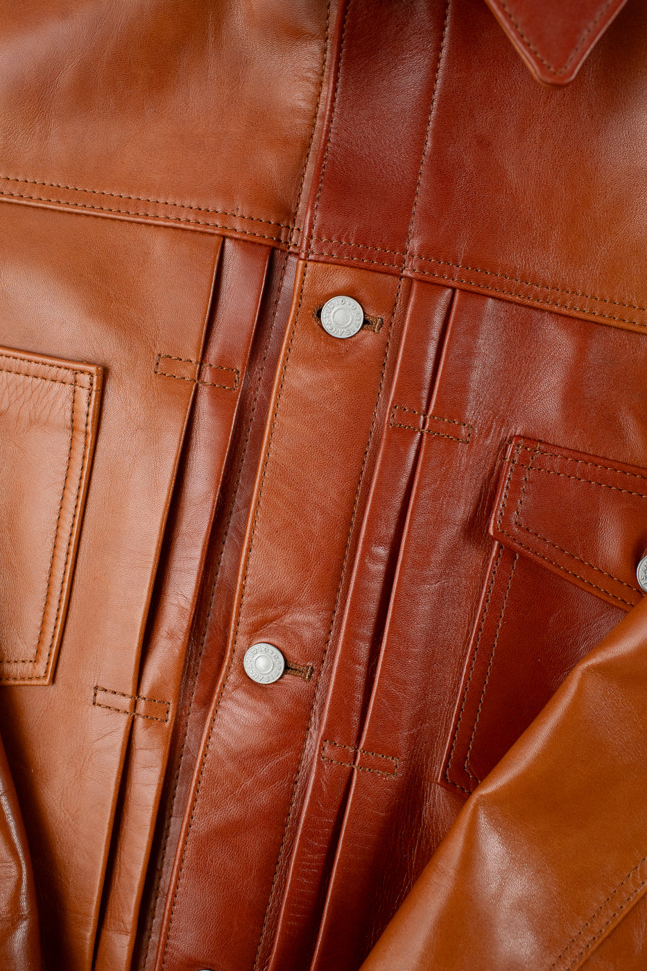 SP-123 - Hand-Dyed Horsehide Leather Type II Jacket - Brown
