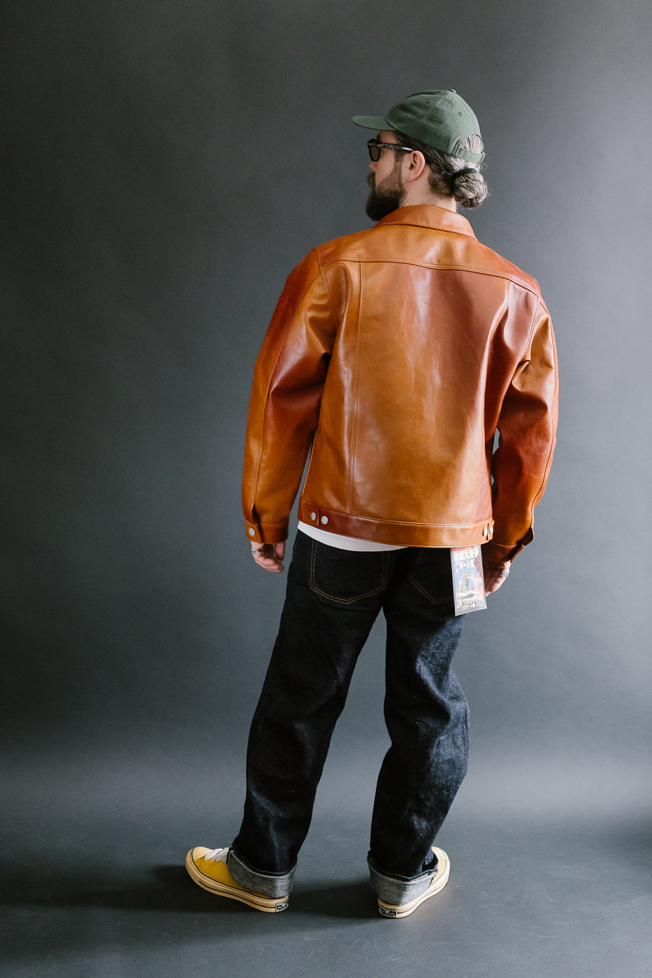 SP-123 - Hand-Dyed Horsehide Leather Type II Jacket - Brown