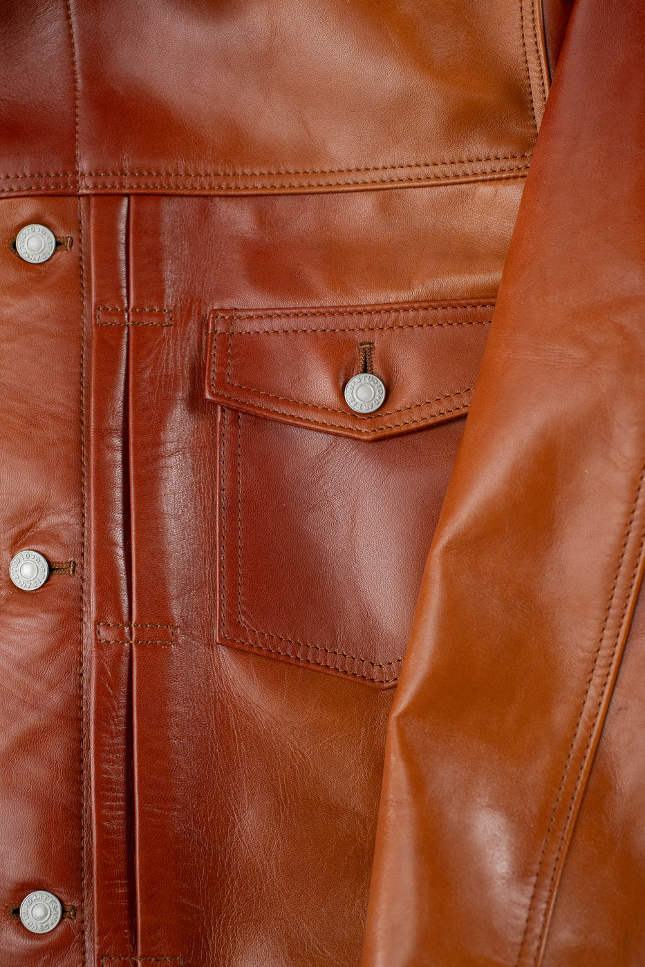 SP-123 - Hand-Dyed Horsehide Leather Type II Jacket - Brown